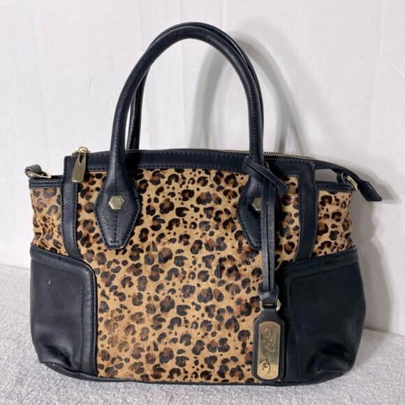 SOLD-Naturalizer Leopard Print Leather Purse Handbag Satchel Bag - Picture 1 of 15